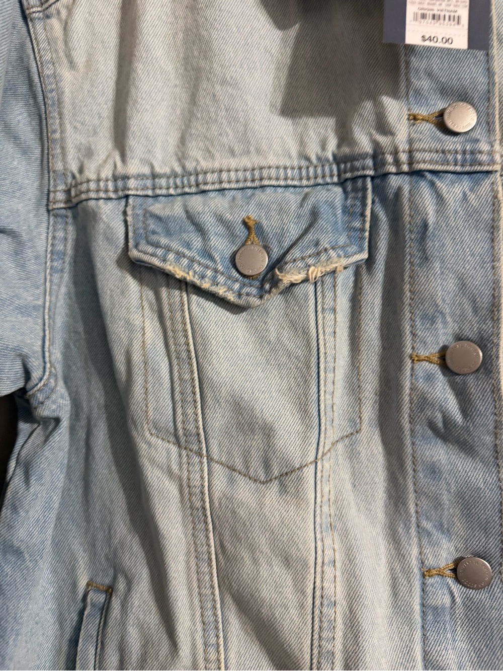 Universal Thread Light Blue Denim Jacket with Chest Pockets - Picture 4 of 5